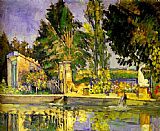 Paul Cezanne Canvas Paintings - Jas de Bouffan the Pool